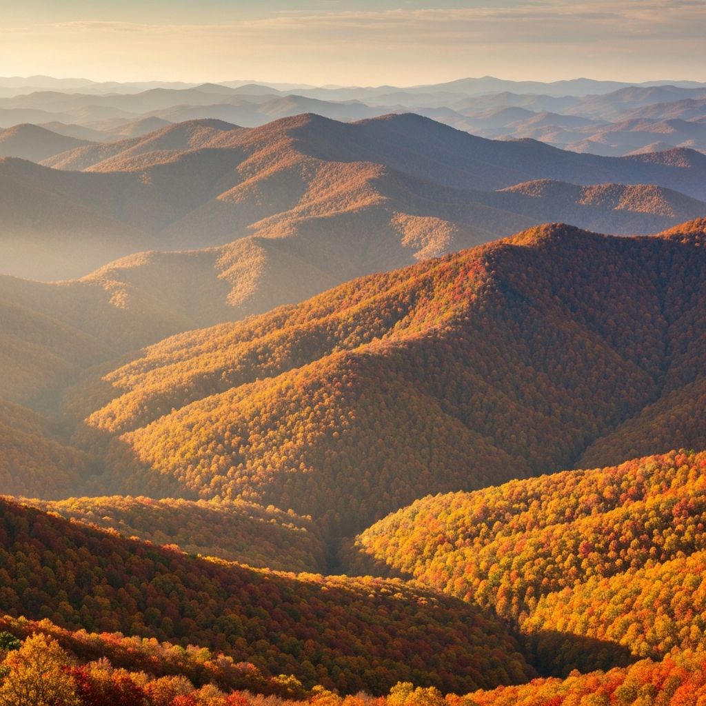 Blue Ridge Mountains vista in the Appalachian region near Front Royal